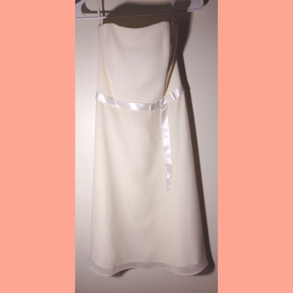 Cream Strapless Dress | Scott McClintock
